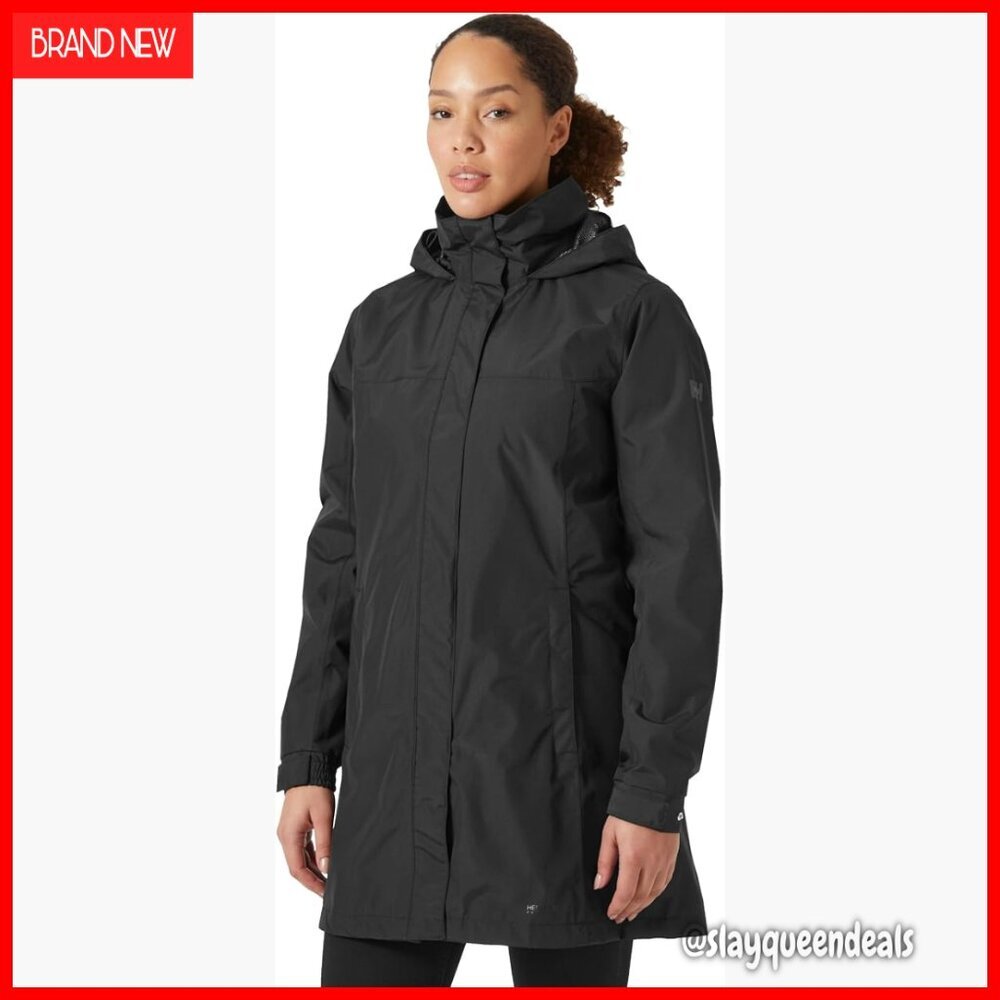 Waterproof Breathable Hooded Long Rain Jacket, Helly Tech Protection